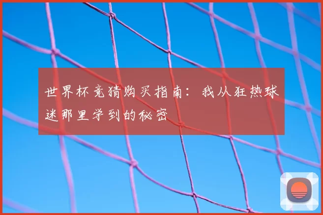 世界杯竞猜购买指南:我从狂热球迷那里学到的秘密